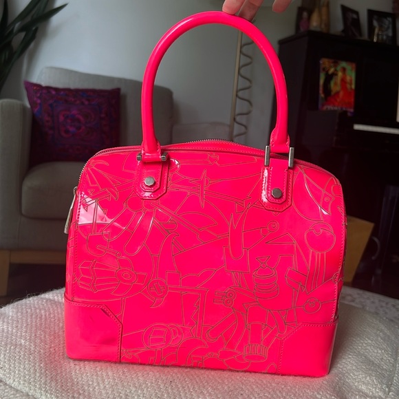 RARE Diane De Maria Bonnie Rose-103 Neon Pink Handbag - Picture 1 of 16